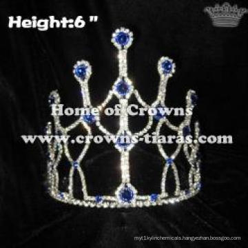 6inch Blue Green Diamond Crystal Pageant Crowns